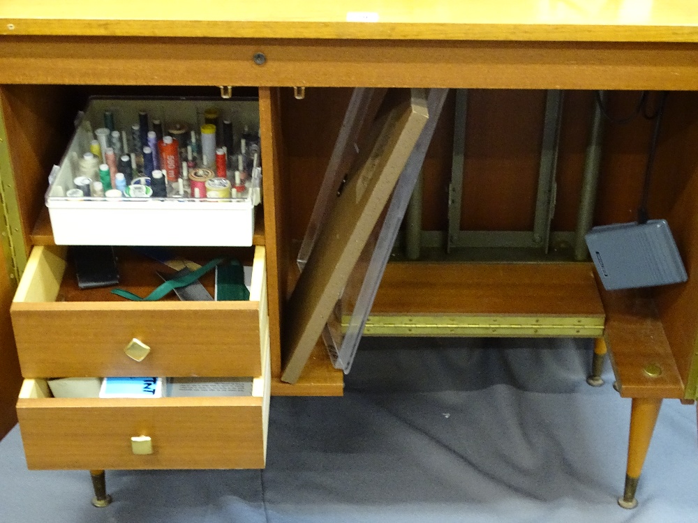 A BROTHER LS14 SEWING MACHINE IN CABINET with power lead and foot pedal, E/T, 65.5cms height, - Image 3 of 3