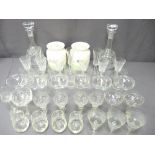 ANTIQUE GLASSWARE - a fine selection of various stemmed and other drinking glassware, a pair with