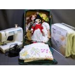 WELSH LADY DOLL along with two others, a Toyota sewing machine, a brand new, un-used, electric