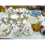 A ROYAL CAULDON 'VICTORIA' PART DINNER AND TEA SERVICE along with continental ceramics, plates and
