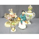 A CONTINENTAL CENSER, Goebel figure, Royal Doulton figurine 'The Orange Lady' and similar items