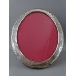 SILVER PEDESTAL OVAL PHOTOGRAPH FRAME Birmingham 1902, 24 x 19cms