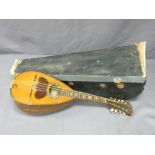 VINTAGE MANDOLIN IN CASE, interior labels marked 'Zerlina and Giovanni Montaldi'