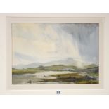 RICHARD BECKET watercolour - titled 'Storm Approaching Porthmadog', signed and dated 1974, 37 x