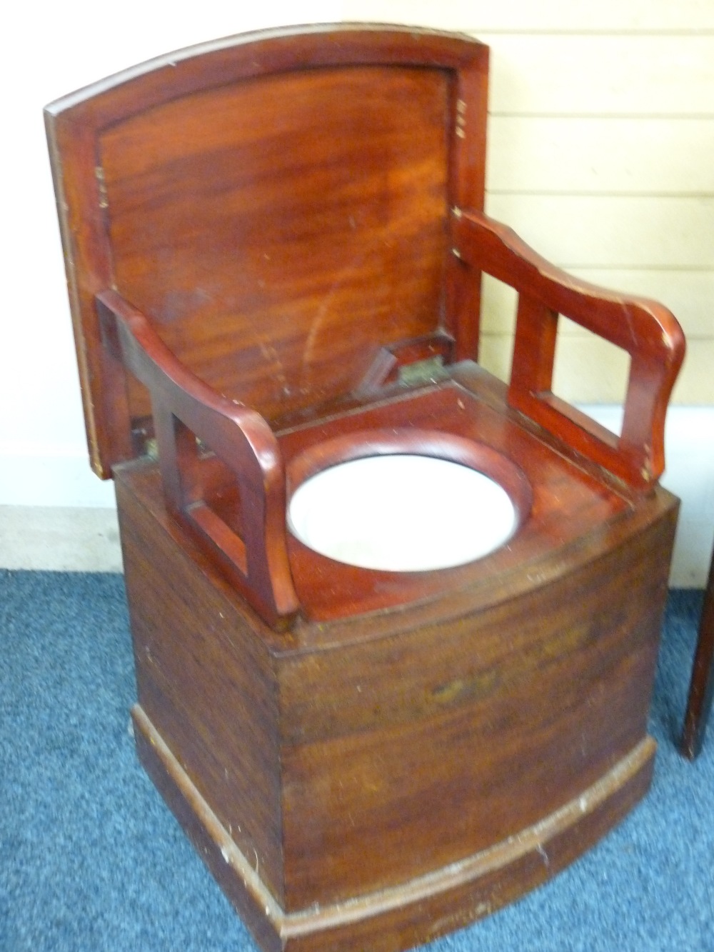 MAHOGANY RAIL BACK WASH-STAND with lower base drawer and shelf and a mahogany commode, various - Image 2 of 2