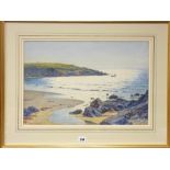 JOHN MCDOUGALL watercolour - coastal scape, 'Anglesey Summer Sea', signed and dated 1934 with