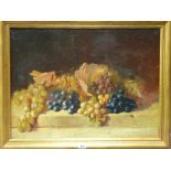 ENGLISH SCHOOL oil on canvas - large impressionistic style still life, fruit, 47 x 63cms