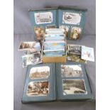 COLLECTION OF VICTORIAN AND LATER POSTCARDS, busy street and promenade scenes, some local,