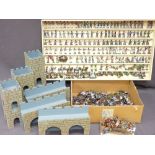 SMALL WOODEN FORT and a large collection of diecast military miniature figurines 'Through The