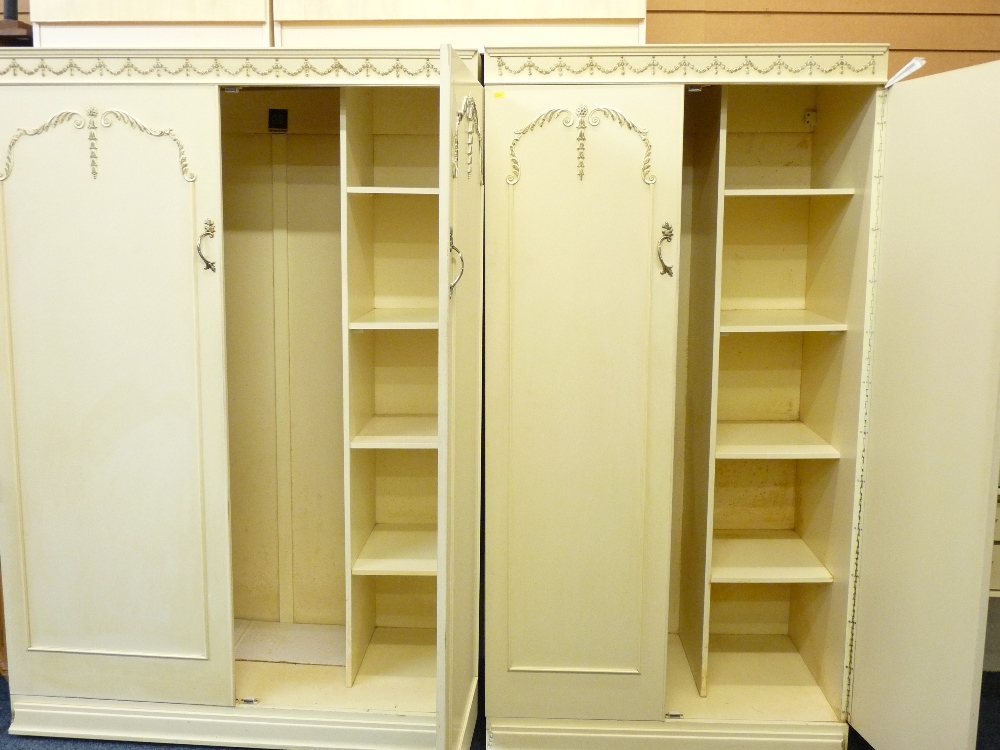 FRENCH PROVINCIAL STYLE BEDROOM FURNITURE consisting of gentleman's and lady's wardrobe, dressing - Image 2 of 3