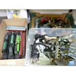 ASSORTED DISPLAY MODEL PLANES, HELICOPTER & TRAINS, mostly with display stands and a quantity of