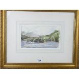 BARBARA GOOLDEN pen, ink and watercolour - Lake District scene, signed and titled verso '