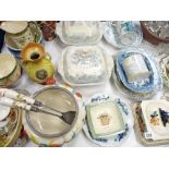 GOOD MIXED COLLECTION OF VICTORIAN & LATER POTTERY PORCELAIN & GLASSWARE