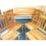 MEXICAN RUSTIC STYLE DINING TABLE WITH FOUR CHAIRS, 77cms height, 150cms width, 92cms depth