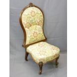 VICTORIAN SPOON-BACK TYPE CHAIR with carved detail
