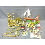 SELECTION OF BRASS ORNAMENTS, a vintage 1950s yacht by Star, makers 'Birkenhead in England', vintage