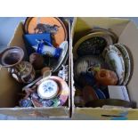 MIXED COLLECTABLES & PORCELAIN in two boxes