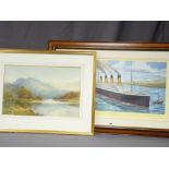 EDMUND PHIPPS watercolour - titled 'Moel Siabod and River Llugy at Capel Curig', signed and dated