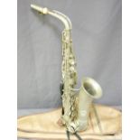 SILVER PLATED SAXOPHONE with 'The Favorite with M Van Leest Eindhover' label