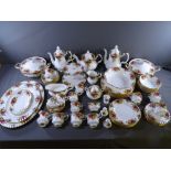 ROYAL ALBERT 'OLD COUNTRY ROSES' - approximately 67 pieces of tea/coffee/dinnerware