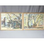 G D THYAGA RAJ watercolours, a pair - views of Indian life, signed, 47 x 62cms