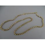 9CT GOLD BELCHER CHAIN, 10.5grms, 52cms length (repair required)