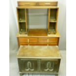 MAHOGANY INLAID TWO SHORT OVER TWO LONG DRAWER DRESSING CHEST, Deco style bookcase desk with two