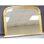 MODERN GILT OVERMANTEL MIRROR, 74 x 104cms