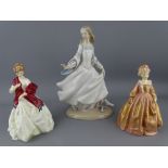 THREE PORCELAIN FIGURINES by Royal Worcester & Lladro including 'First Dance' 3629 and '