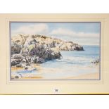 PETER WILLIAMS watercolour - titled 'High Summer, Llanddwyn', signed and dated 91, 33.25cms x 52cms,