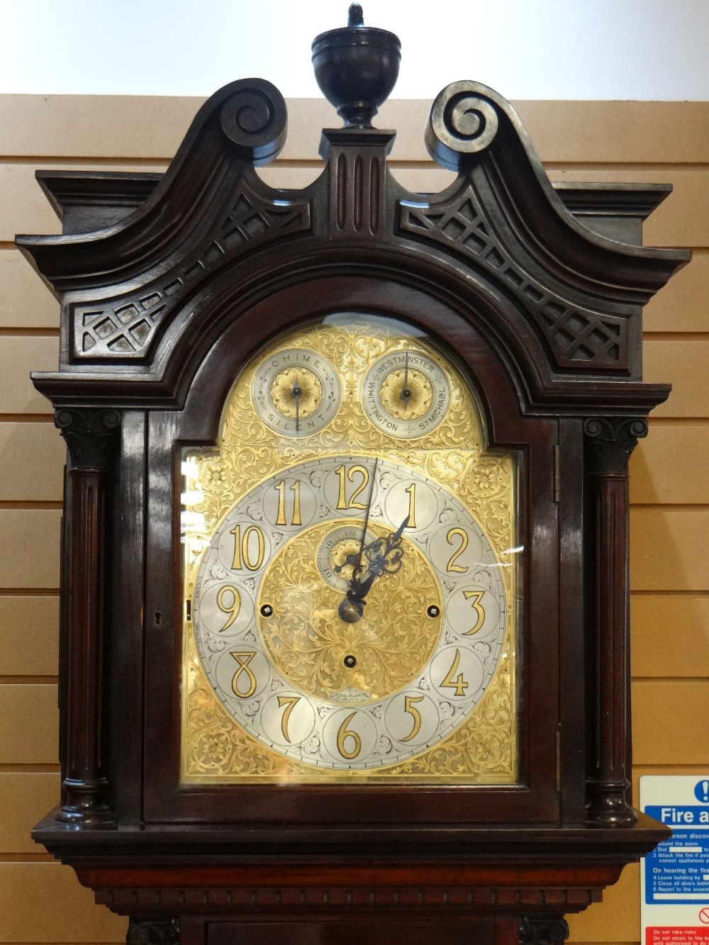 FINE QUALITY SIR JOHN BENNETT LIMITED MUSICAL QUARTER CHIMING LONGCASE CLOCK mahogany encased with - Image 4 of 9