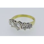 18CT YELLOW GOLD FIVE-STONE GRADUATED DIAMOND RING 1.8-2cts approx. overall Condition Report: