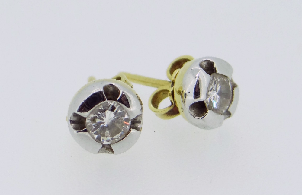 PAIR OF 18CT YELLOW GOLD DIAMOND EARRINGS each stone approx. 0.2ct, 3.6grams approx. overall