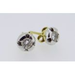 PAIR OF 18CT YELLOW GOLD DIAMOND EARRINGS each stone approx. 0.2ct, 3.6grams approx. overall