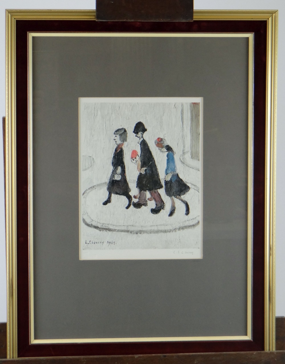 L S LOWRY limited edition print - entitled 'The Family', Guild stamped and signed, 29 x 22cms - Image 2 of 5