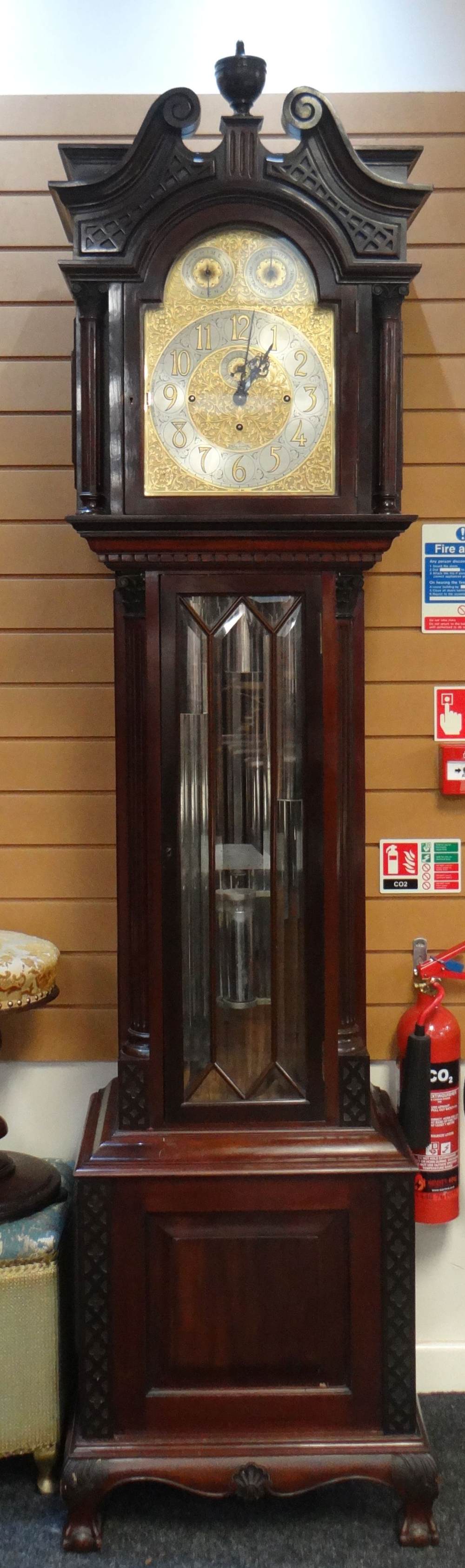 FINE QUALITY SIR JOHN BENNETT LIMITED MUSICAL QUARTER CHIMING LONGCASE CLOCK mahogany encased with