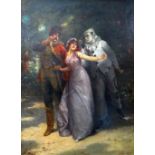 ALEXANDER ROSELL (British 1859-1922) oil on canvas - three figures wearing theatrical costumes in