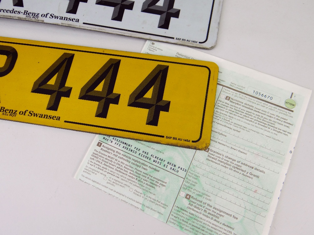 PAIR OF PERSONALISED CAR REGISTRATION PLATES, RKR 444, with retention certificate - Image 2 of 2