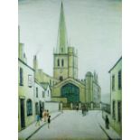 L S LOWRY limited edition (366/850) print - Burford Church published by Grove Galleries, 61 x 46cms