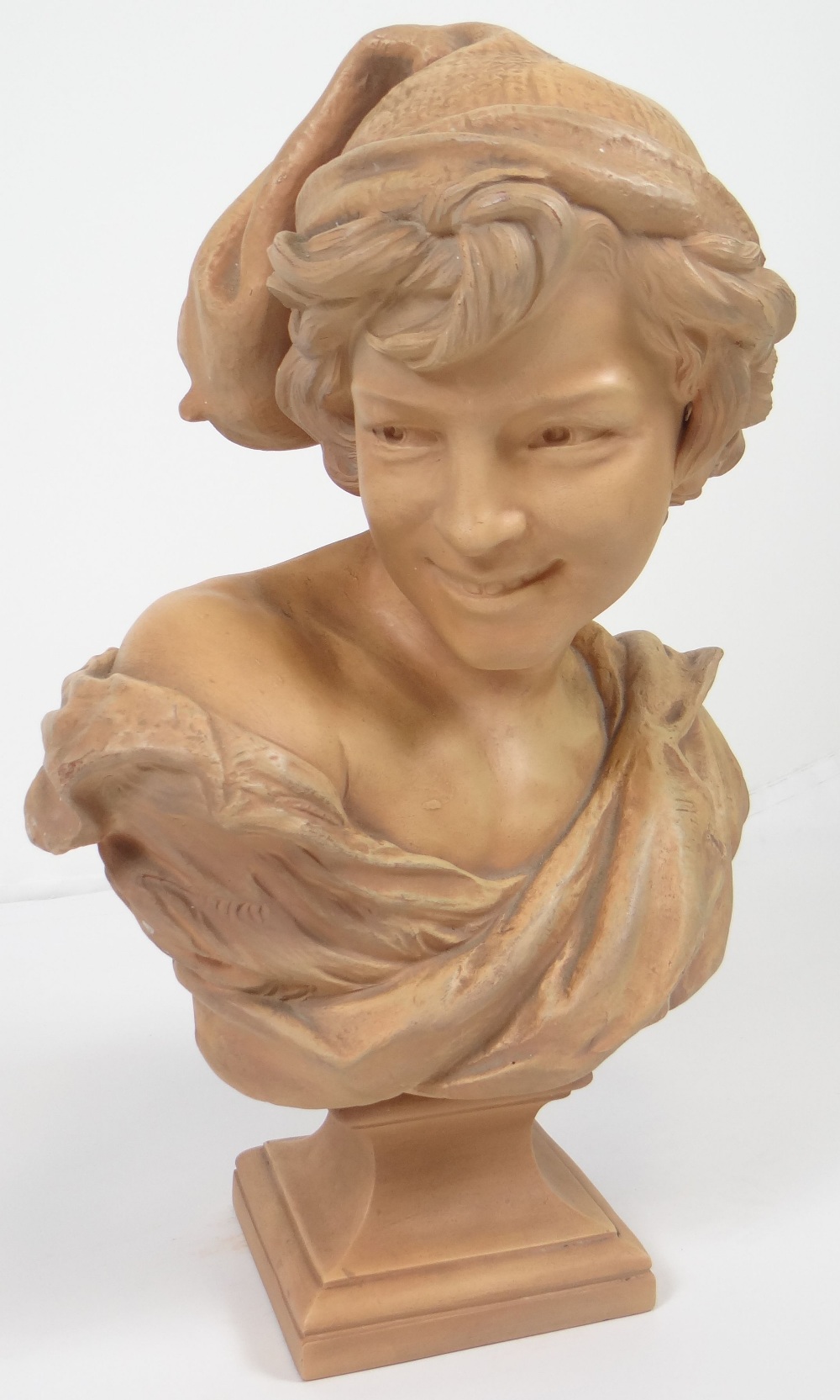 JEAN BAPTISTE CARPEAUX (1827-1875) terracotta - bust on a square spreading base, 'Le Rieur