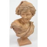 JEAN BAPTISTE CARPEAUX (1827-1875) terracotta - bust on a square spreading base, 'Le Rieur