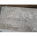VICTORIAN PLASTER PLAQUE of The Last Supper with Christ flanked by two Saints, 40 x 64cms