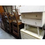 FURNITURE to include barley-twist oak dresser, four kitchen chairs, white bedroom furniture