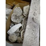 BOX CONTAINING VARIOUS VICTORIAN PLASTER MAQUETTES with architectural designs including acanthus