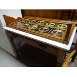 EARLY 20TH CENTURY SINGLE DRAWER WASH STAND with marble-top and tiled splash back (back is as