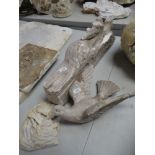 THREE VICTORIAN PLASTER MAQUETTES of a pelican, dove and bird group Provenance:PLEASE SEE FULL