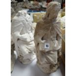VICTORIAN PLASTER MAQUETTE, possibly St Mark, seated on a lion, 38cms (2) Provenance:PLEASE SEE FULL