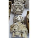 FOUR VICTORIAN PLASTER MAQUETTES of pillar tops with acanthus leaf decoration Provenance:PLEASE