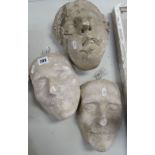 THREE VICTORIAN PLASTER MAQUETTES of men's faces Provenance:PLEASE SEE FULL PROVENANCE /
