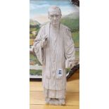 VICTORIAN PLASTER MAQUETTE of a Cleric with stole and Bible, 41cms Provenance:PLEASE SEE FULL